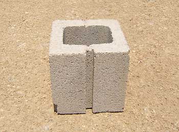 concrete blocks block half